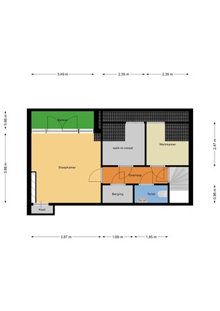 Floorplan - Statensingel 124c, 3039 LV Rotterdam